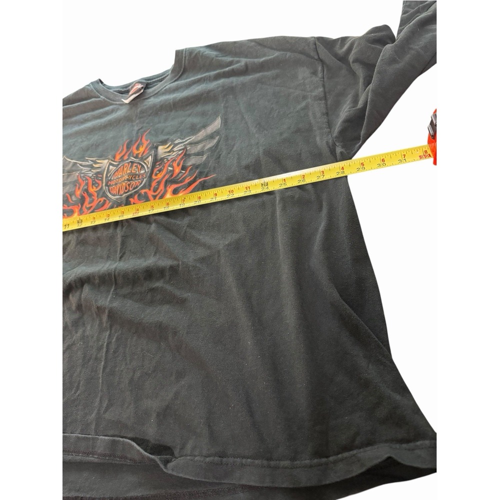 Vintage Harley Davidson Winged Motors Fresno CA Flame Long Sleeve Shirt 4XL - Picture 12 of 12